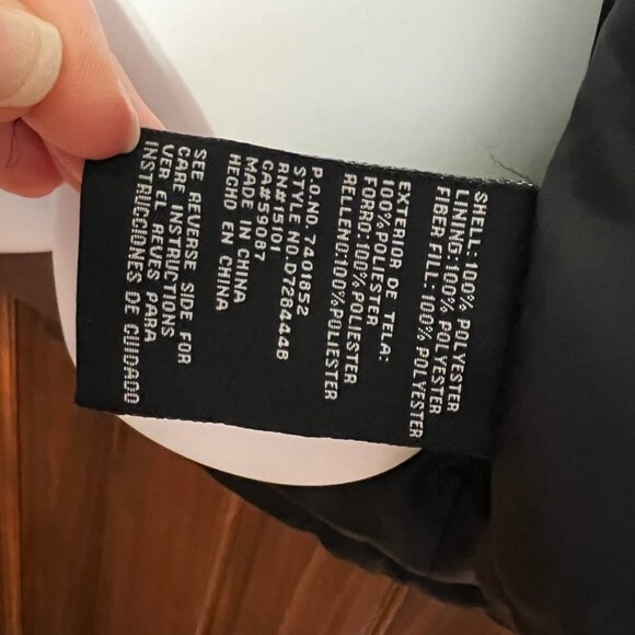 Plus Size 1X Black Puffer Long Winter Jacket Warm Water Resistant polyester y2k - Picture 6 of 7